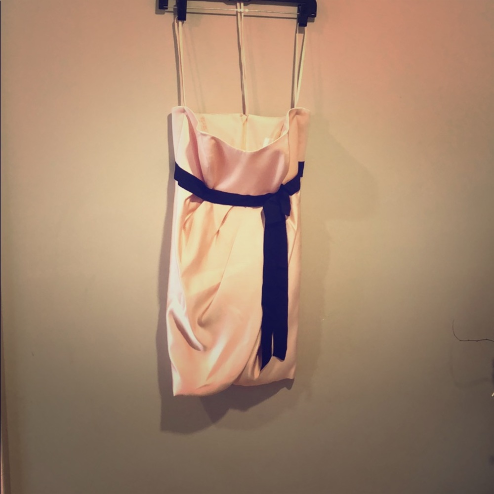 Pink strapless formal dress